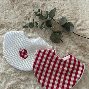 Duo Bavoirs Vichy Rouge & Nid d’Abeille