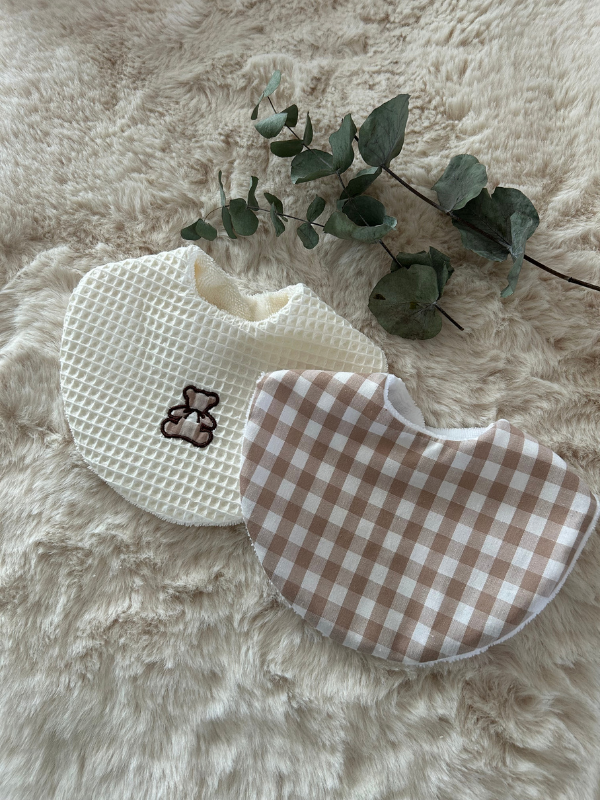 Bavoirs Vichy Beige