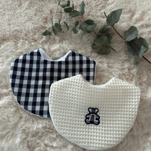 Duo Bavoirs Vichy Marine & Nid d’Abeille