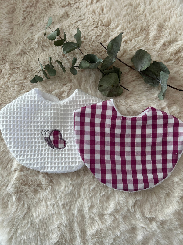 Bavoirs Vichy Mauve