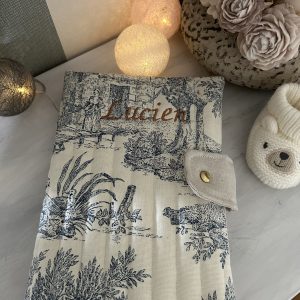 Protège Carnet de Santé Toile de Jouy